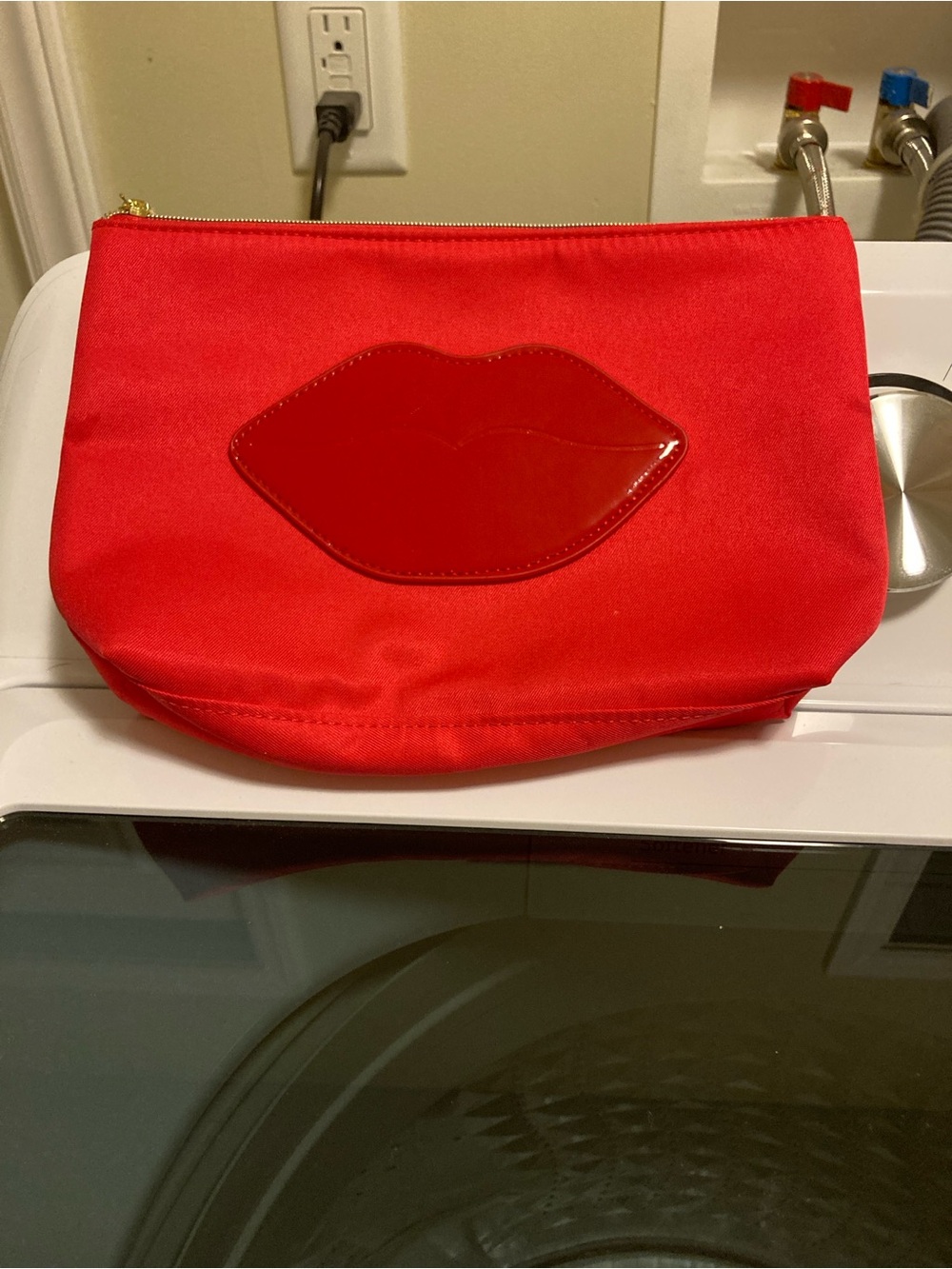 Lancome Red Lip Applique Cosmetic Pouch